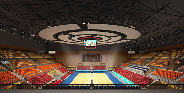 超大型体育馆可以装多高的槽木吸音板